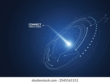 Abstrakter Technologiehintergrund mit Big Data. Internet-Verbindung, abstrakte Sinn für Wissenschaft und Technologie Analytik Konzept Grafikdesign. Vektorgrafik