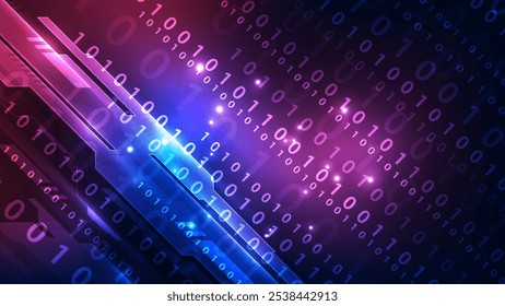 Abstract technology background with binary code. Vector illustration for your design.