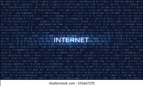 Abstract Technology Background. Binary Computer Code. Vector Illustration.