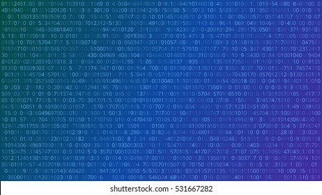 Abstract Technology Background. Binary Computer Code. Vector Illustration.