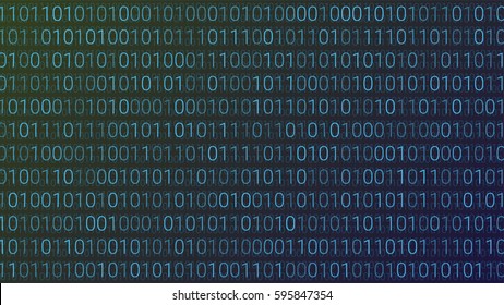 Abstract Technology Background. Binary Computer Code. Vector Illustration.