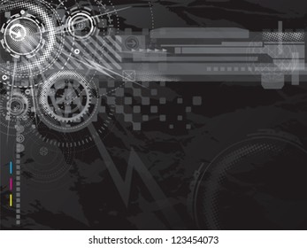 Abstract technology background in black.