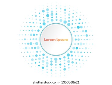 Abstract technology background with blue circle elements. Hi-tech communication.
