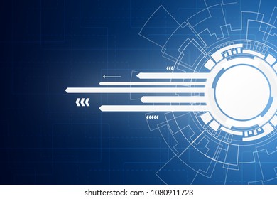 Abstract Technology Background , Blue circuit board , Circle digital