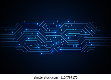 Abstract Technology Background , blue circuit board pattern