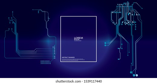 Abstract Technology Background , blue circuit board pattern