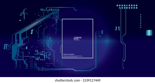 Abstract Technology Background , blue circuit board pattern
