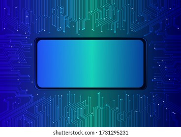 Abstract Technology Background. Blue circuit board background