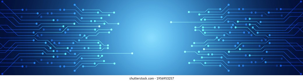 Abstract Technology Background, blue circuit board pattern, microchip, power line