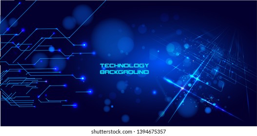 Abstract Technology background with blue light