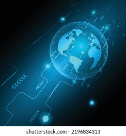 Abstract Technology background with blue light