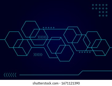 abstract technology background, blue lines modern composition 