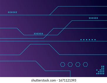 abstract technology background, blue lines modern composition 