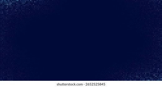 Abstract technology background with blue pixel pattern. Digital big data concept with futuristic glowing dots for FinTech or Scientific backdrop. Vector illustration.