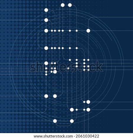 abstract technology background blue and white dots.. an editable vector illustration