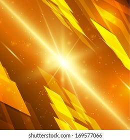 Abstract technology background with bright flare in center. Vector illustration.