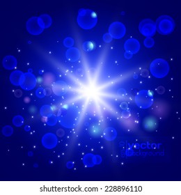 Abstract technology background with bright flare. Vector illustration.