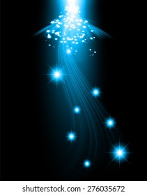 Abstract technology background with bright flare. Vector illustration. dark blue light background for computer graphic website internet and business. star