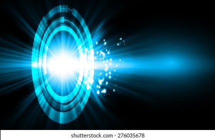 Abstract technology background with bright flare. Vector illustration. dark blue light background for computer graphic website internet and business. star