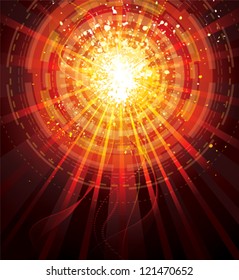 Abstract technology background of bursting forms.