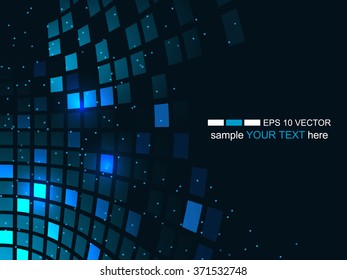 Abstract technology background, business and development direction. Vector illustration with shiny square pattern and glitter for your business presentation.