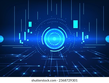 Abstract technology background The technology circle is aligned with the connected circuit. It refers to smart technology that plays a role in giving people access to information.