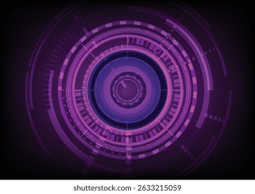 Abstracte technologie achtergrond cirkel ontwerp futuristisch in moderne vector illustrator, digitale wetenschap patroon. Concept van cyberspace, computer grafische, gloeiende circuit, toekomstige high-tech.