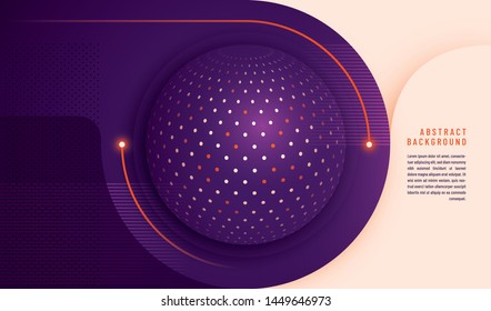 Abstract technology background with circle and dots. Vector illustration.
