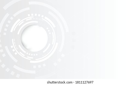 Abstract technology background circle geometry decoration, science and technology digital line white background