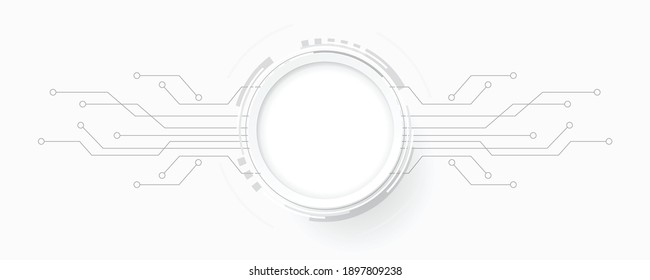 Abstract technology background circle geometry decoration, science and technology white background