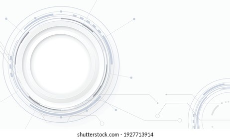 Abstract Technology Background Circle Geometry Decoration, Science And Technology Digital Line White Background