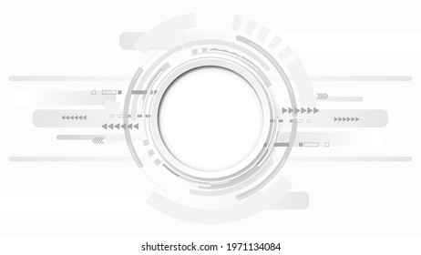 Abstract technology background circle geometry decoration, science and technology digital line white background