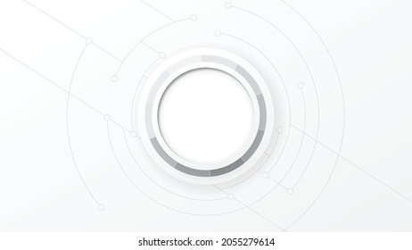 Abstract technology background circle geometry decoration, science and technology digital line white background