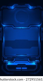 Abstrakter Technologiehintergrund mit Kreis-HUD und futuristischem Digitalrahmen und Panel.Vektorgrafiken