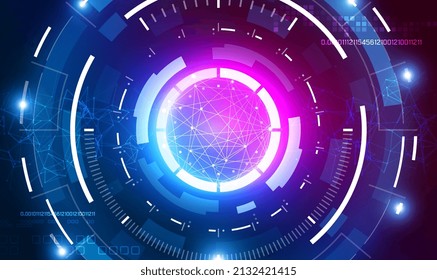 Abstract technology background circles digital hi-tech technology design. Abstract technology background Hi-tech communication concept innovation background.Futuristic sci fi technology pattern.Vector
