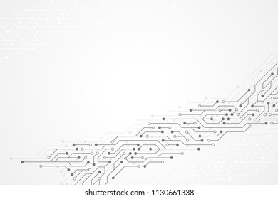 Abstract technology background with circuit board texture. Graphic design electronic motherboard. Communication and engineering concept. Vector illustration
