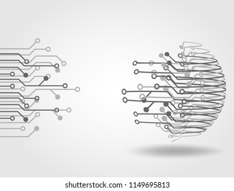 Abstract technology background. circuit board circle hi-tech .white background .vector