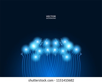 Abstract technology background. circuit board circle hi-tech. blue background .vector