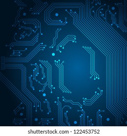 Abstract technology background with circuit board elements. Vector illustration with space for your text.