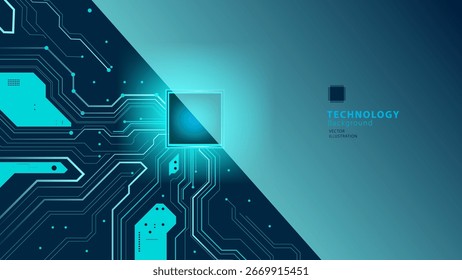 Abstract technology background. Circuit board, microchip. Vector illustration for your design