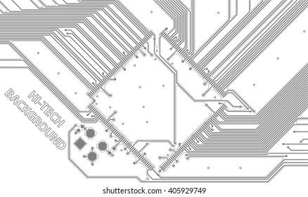 Abstract technology background with a circuit board texture. Hi-tech vector Illustration.