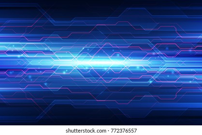 Abstract technology background circuit board and html code,3D illustration blue technology background vector.