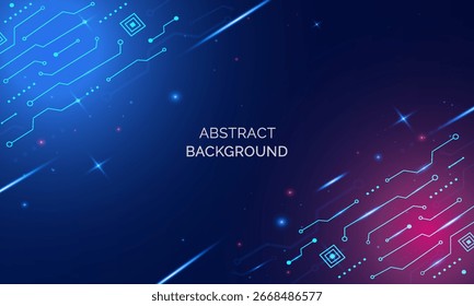 Abstract technology background circuit electric line style. Digital futuristic machine learning design. AI sign for graphic design, logo, website, social media, mobile app, UI. Vector illustration