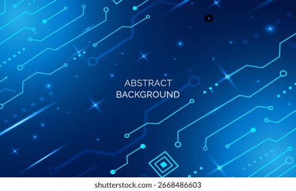 Abstract technology background circuit electric line style. Digital futuristic machine learning design. AI sign for graphic design, logo, website, social media, mobile app, UI. Vector illustration