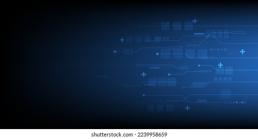 Resumen del fondo de la tecnología con la línea de circuito. Su concepto de tecnología digital y comunicación. Diseño de fondo vectorial.