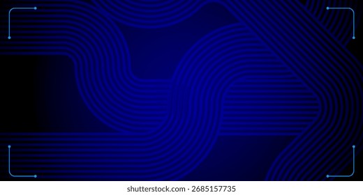 Abstract technology background. Circuit motherboard concept. AI tech pattern in blue design. Thin elegant circle line on circuit board. Modern bg. Futuristic cover or banner. Vector illustration.