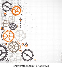 Abstract technology background. Cog wheel theme