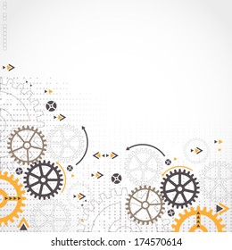 Abstract technology background. Cog wheel theme