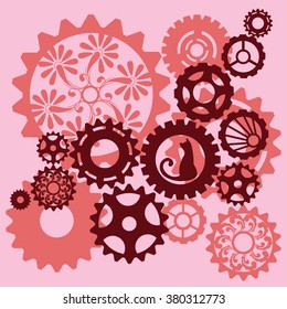 Abstract technology background. Cog wheel theme. Vector illustration.