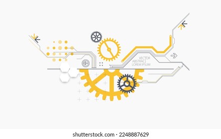 Abstract technology background. Cogwheels ART theme. Vector illustration